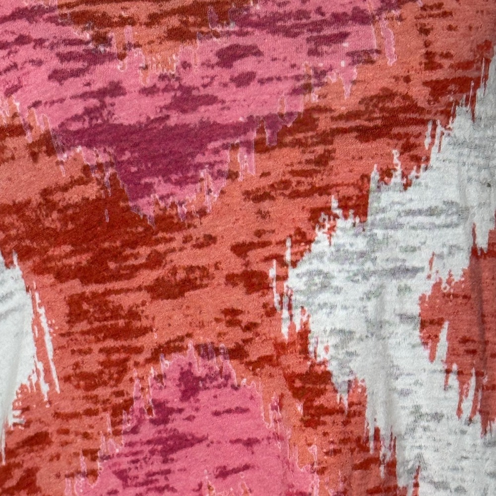 Women’s Long Sleeve Abstract Print Top in Pink & Orange - Picture 7 of 9